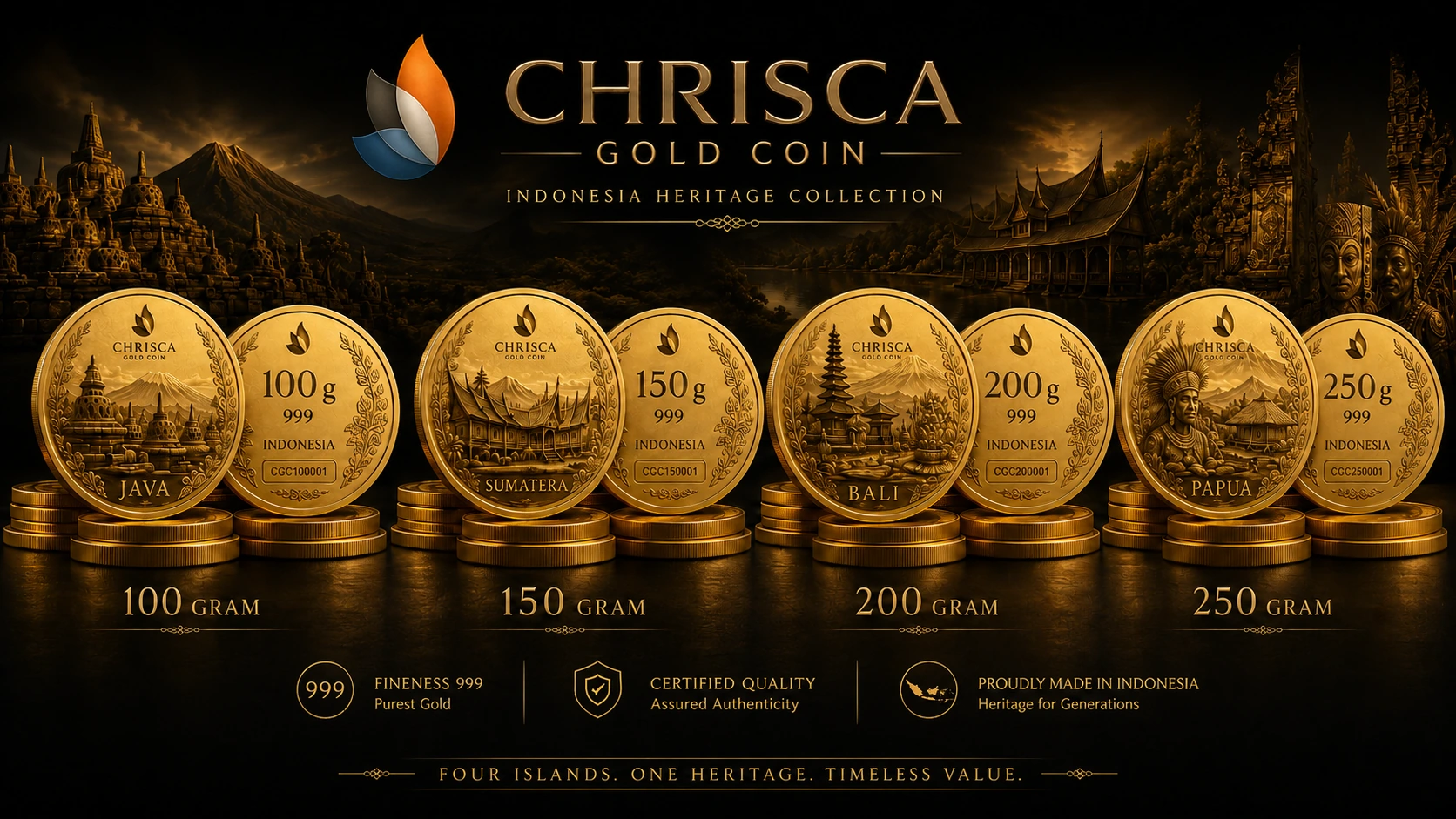 Chrisca gold coin Indonesia heritage collection